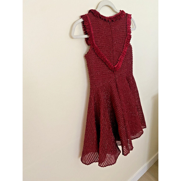 David Charles Black Label Red Sparkle Tweed Party Dress Size 12 Formal Christmas - Picture 9 of 11